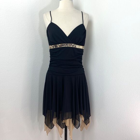 Vintage Y2K Speechless Black Cocktail Dress Lg Witchy Goth Dance Party Clubbing - Picture 1 of 12